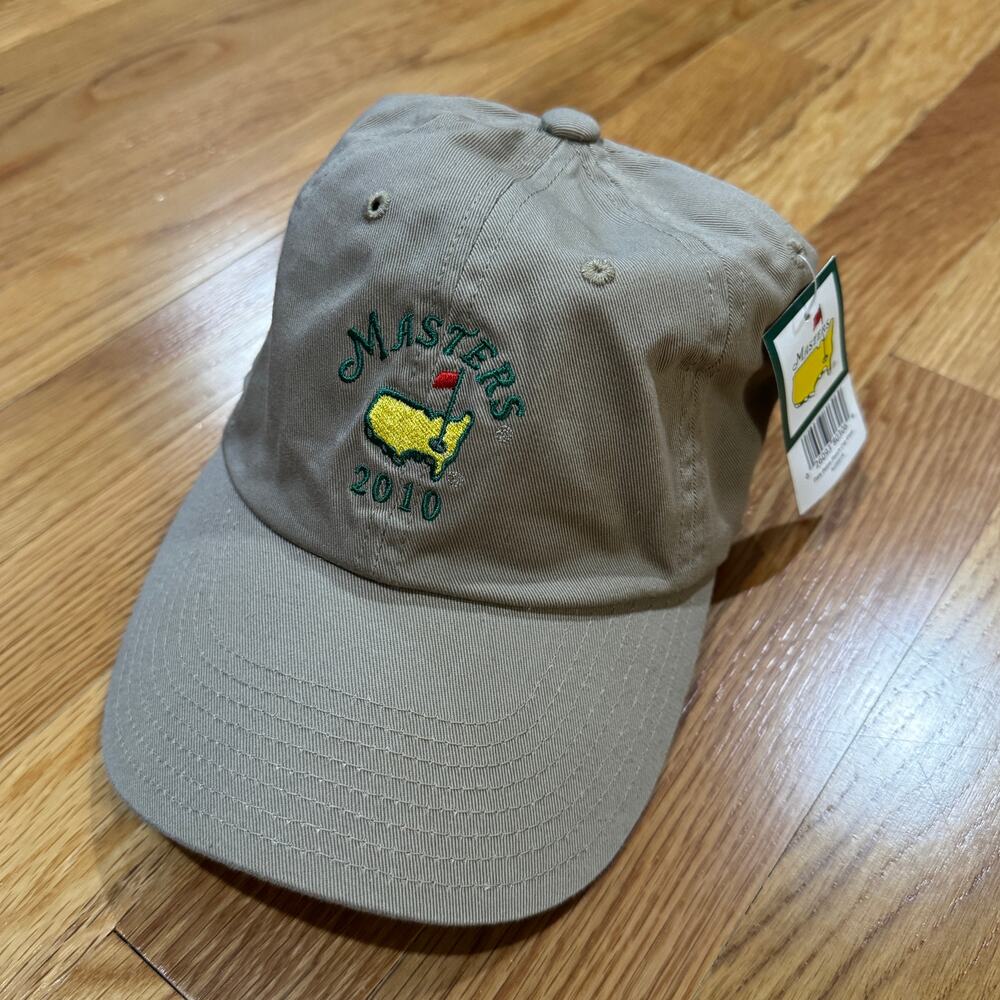 The Masters Strapback Golf Hat 2010 Phil Mickelson Dad Cap Khaki NWT